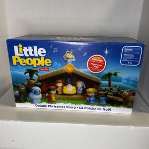 NEW Sealed Fisher-Price Little People Deluxe Christmas Story W/ Lights & Music